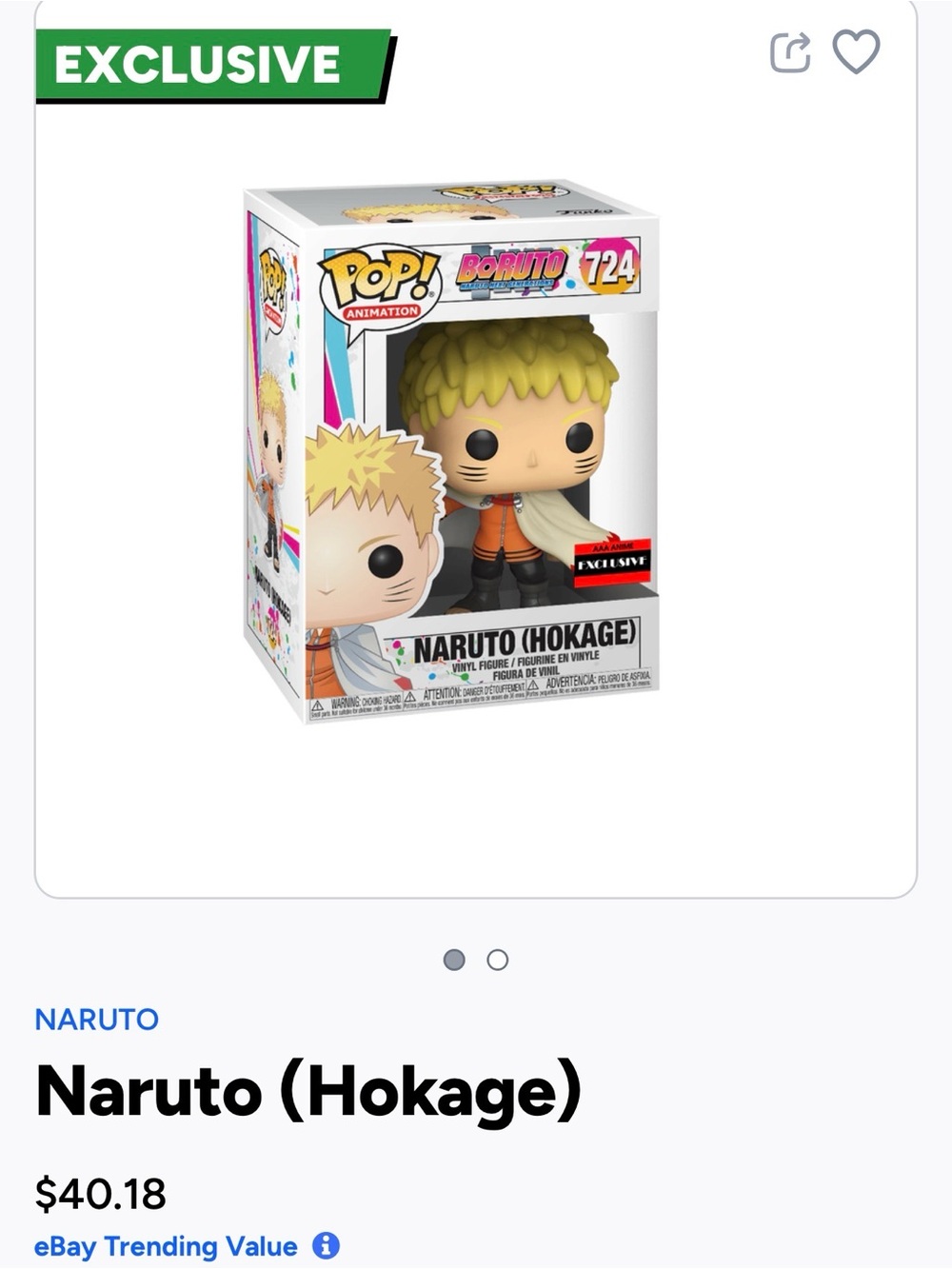 Funko Naruto Hokage Pop! Vinyl Figure - 724